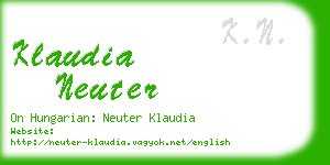 klaudia neuter business card